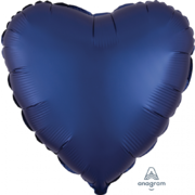 Dark Navy Blue 17in Satin Luxe Foil Heart Balloon Pk 1