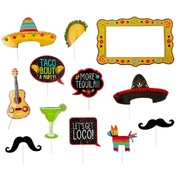 Deluxe Mexican Fiesta Photo Booth Props Kit (Pk 12)