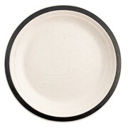 Sugar Cane White Eco Plate with Black Trim 23cm Pk 10