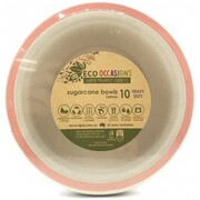 Sugar Cane Natural Eco Bowl with Rose Gold Trim (16cm) Pk 10
