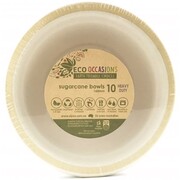 Sugar Cane Natural Eco Bowl with Gold Trim (16cm) Pk 10