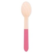 Light Pink Wooden Spoons 16cm 20 Pack | FSC Birchwood Eco-Friendly Disposable Cutlery