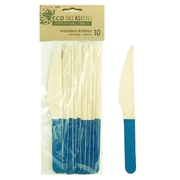 Royal Blue Wooden Knives (165mm) Pk 10