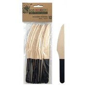 Black Wooden Knives (165mm) Pk 10