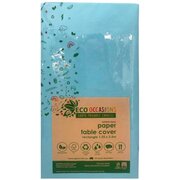 Light Blue Rectangle Paper Tablecover (125x250cm) Pk 1
