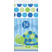 1st Birthday Turtle Plastic Tablecover (1.37m x 2.13m) Pk 1