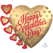 Happy Valentines Day Heart Foil Supershape Balloon 60cm