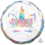 Unicorn Party Holographic 17in Foil Balloon Pk 1 
