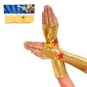 Super Hero Wonder Woman Gloves Gold with Red Star (1 Pair)