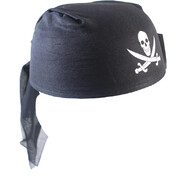 Child Black Bandana Style Pirate Hat with Skull & Crossbones Pk 1
