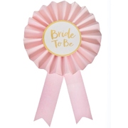 Pink Gold Hens Night Bride To Be Rosette Badge