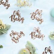 Rose Gold Oh Baby Jumbo Confetti Scatters Pk 15