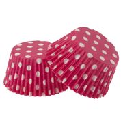 Hot Pink Paper Cupcake Cases with White Polka Dots Pk 20