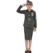 WWII Army Girl Child Costume (Medium, 7-9 Years) Pk 1