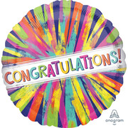 Painterly Bursts Congratulations 17in Foil Balloon Pk 1 