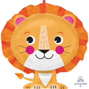 Sitting Lion Supershape Foil Balloon (60cm x 53cm) Pk 1
