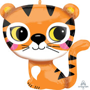Sitting Tiger Supershape Foil Balloon (63cm x 63cm) Pk 1