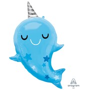Blue Narwhal Foil Supershape Balloon Pk 1