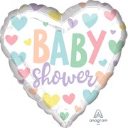 Pastel Heart Baby Shower Foil Balloon (17in-43cm) Pk 1