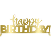 Gold Acrylic Happy Birthday Centrepiece 38cm