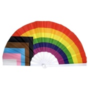 Jumbo Progress Trans Pride Flag Collapsible Fan