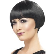 Flapper Bob Short Black Wig Pk 1