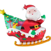 Santa Sleigh Christmas Foil Supershape Balloon 66 x 91cm (Pk 1)