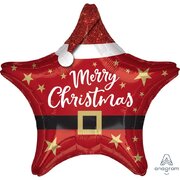 Star Shape Merry Christmas Santa Foil Balloon (48cm) 