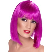 Short Purple / Pink Blunt Glam Bob Wig Pk 1