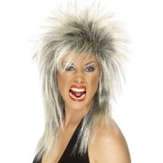 Blonde & Black Tina Turner Rock Diva Mullet Wig