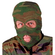 Green Camouflage Knit Balaclava One Size | Full Face Costume Mask