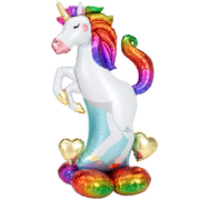 Airloonz Unicorn & Hearts Foil Balloon 83cm x 139cm (Pk 1)