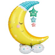 Airloonz Moon & Stars Foil Balloon 101cm x 139cm (Pk 1)
