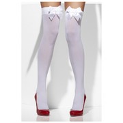 White Hold-Ups with White Bows (1 Pair)