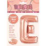 Rose Gold Letter E Foil Supershape Balloon (34in-86cm) Pk 1