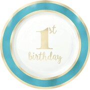 Blue 1st Birthday Boy 7.5in. Plastic Plates Pk 10