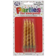 Candles Birthday Jumbo Gold Pk8 