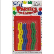 Candles Zig Zag Pk 8 (Assorted Colours)