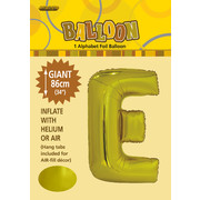 Gold Letter E Foil Supershape Balloon (34in-86cm) Pk 1