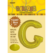 Gold Letter G Foil Supershape Balloon (34in-86cm) Pk 1