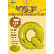 Gold Letter Q Foil Supershape Balloon (34in-86cm) Pk 1