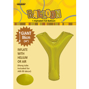 Gold Letter Y Foil Supershape Balloon (34in-86cm) Pk 1