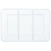 Clear Plastic Rectangle Compartment Serving Tray Platter (24.1cm x 35.5cm) Pk 1