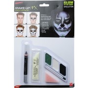 Glow in the Dark Skeleton Make Up Kit Pk 1