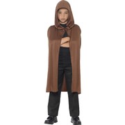 Child Halloween Long Brown Hooded Cape Costume Pk 1