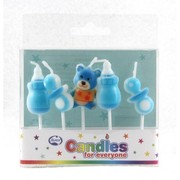 Baby Shower Boy Blue Party Candles Pk 5