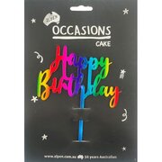 Rainbow Acrylic Happy Birthday Cake Topper