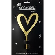 Gold Acrylic Heart Cake Topper