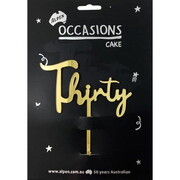 Gold Thirty 2mm Acrylic Birthday Cake Topper