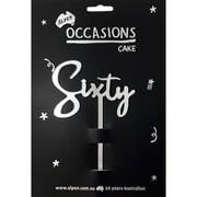 Silver Sixty 2mm Acrylic Birthday Cake Topper